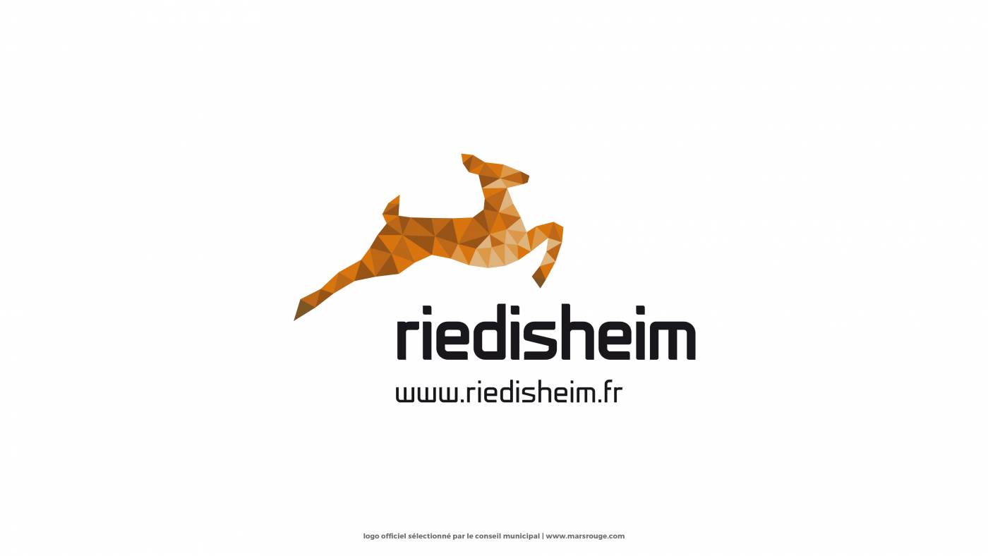 Le logo de Riedisheim vu par l'agence Mars Rouge de Julien Di Giusto.
